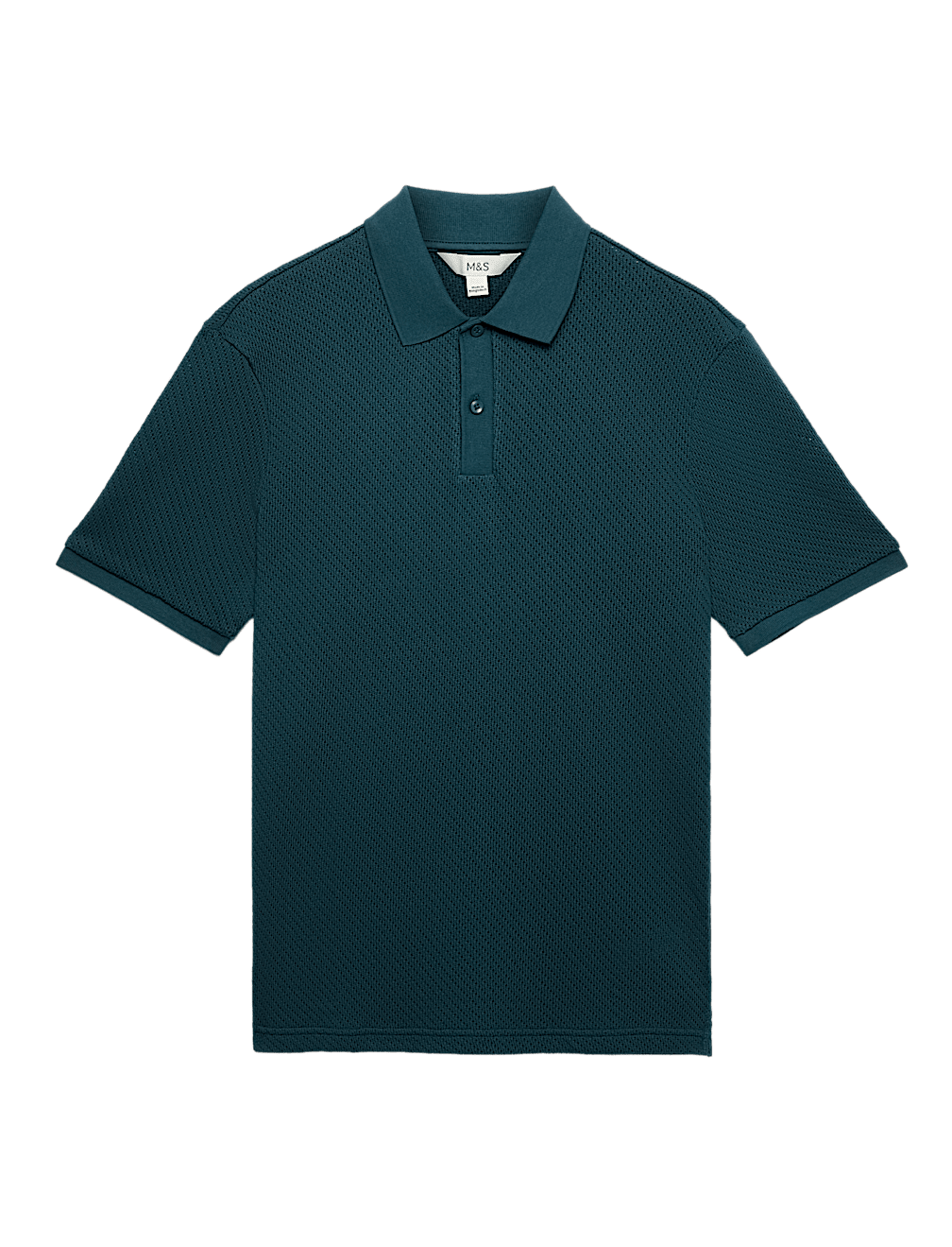 Cotton Rich Textured Knitted Polo Shirt