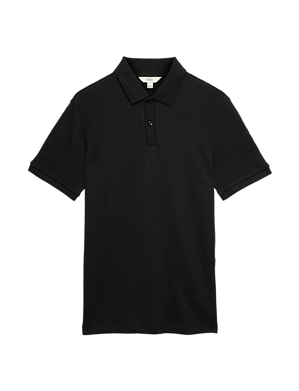 Cotton Rich Textured Knitted Polo Shirt