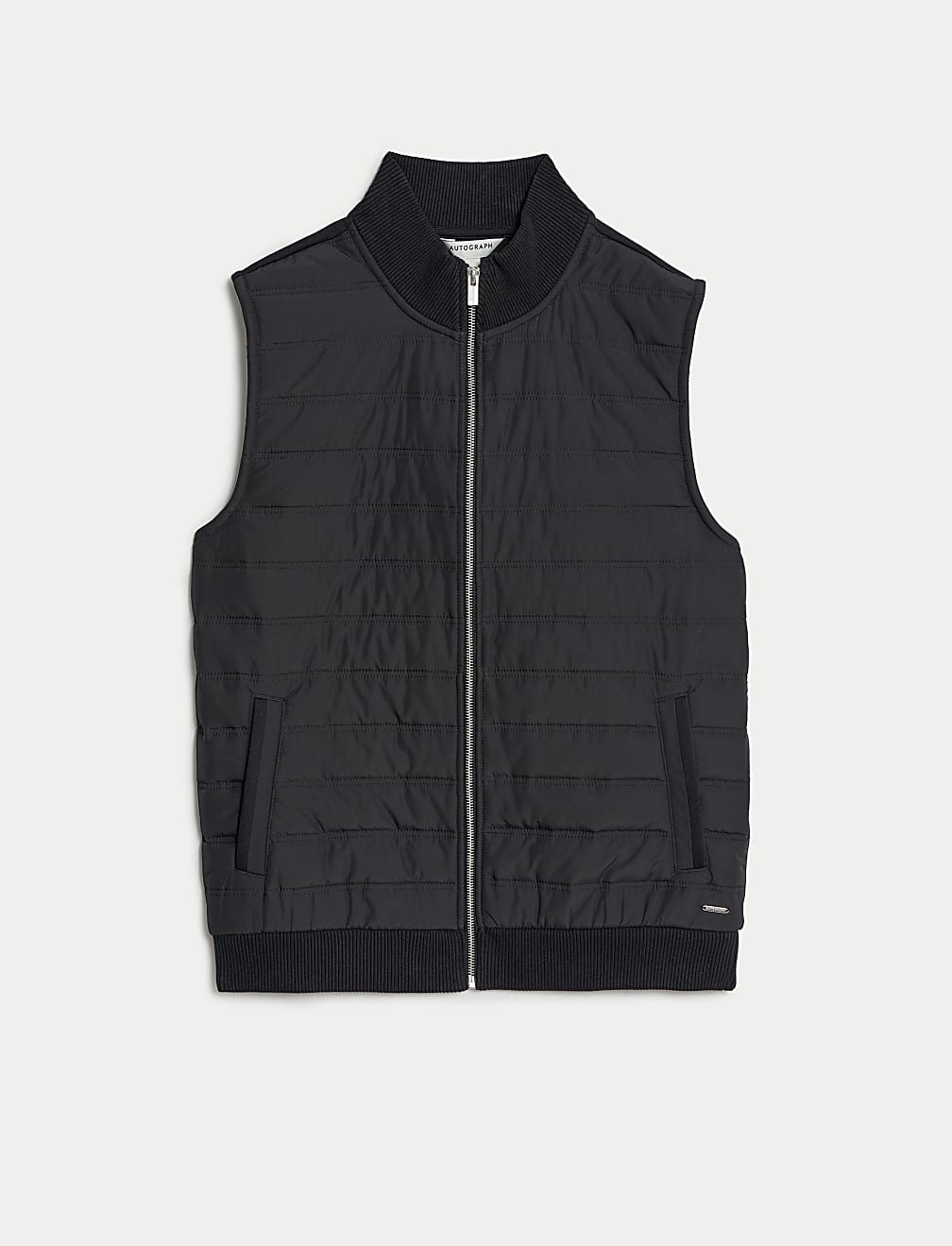 Cotton Blend Zip Up Gilet