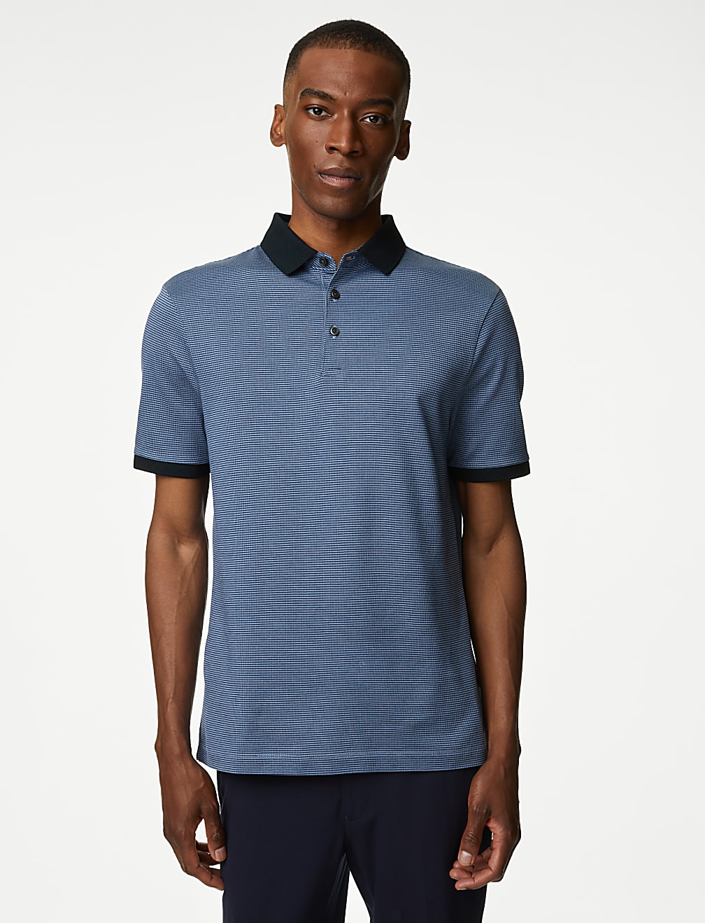 トップス OLD brittania cotton/border polo top