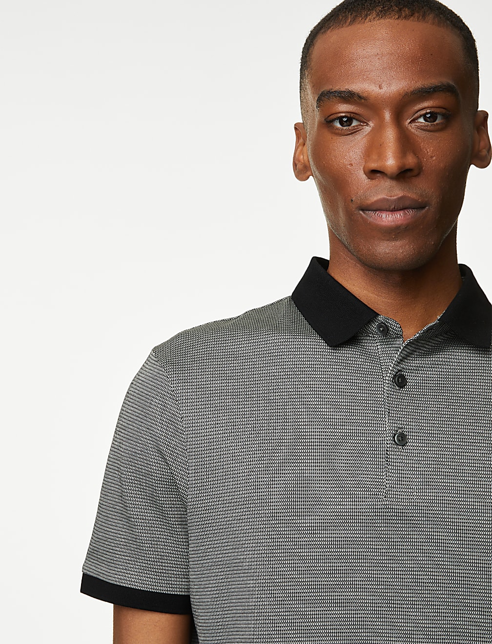 Pure Cotton Textured Polo Shirt