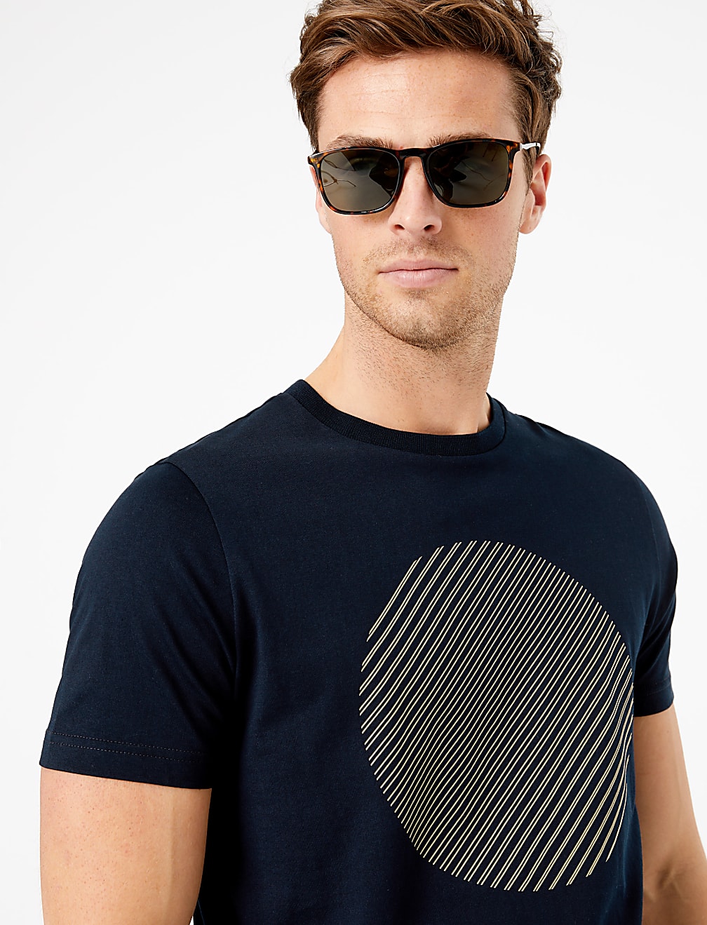 Premium Cotton Circle Graphic T-Shirt