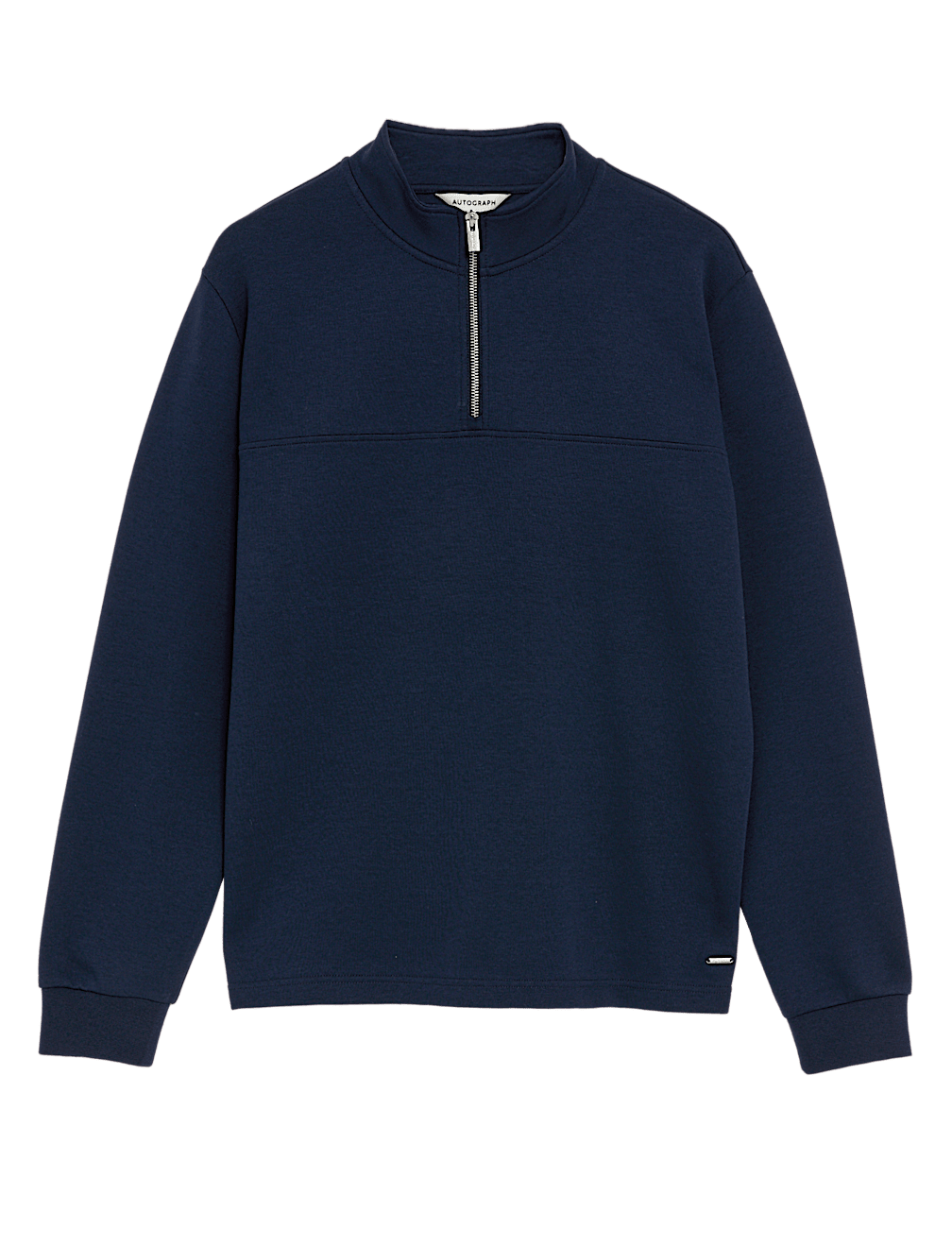 Cotton Blend Half Zip Sweatshirt