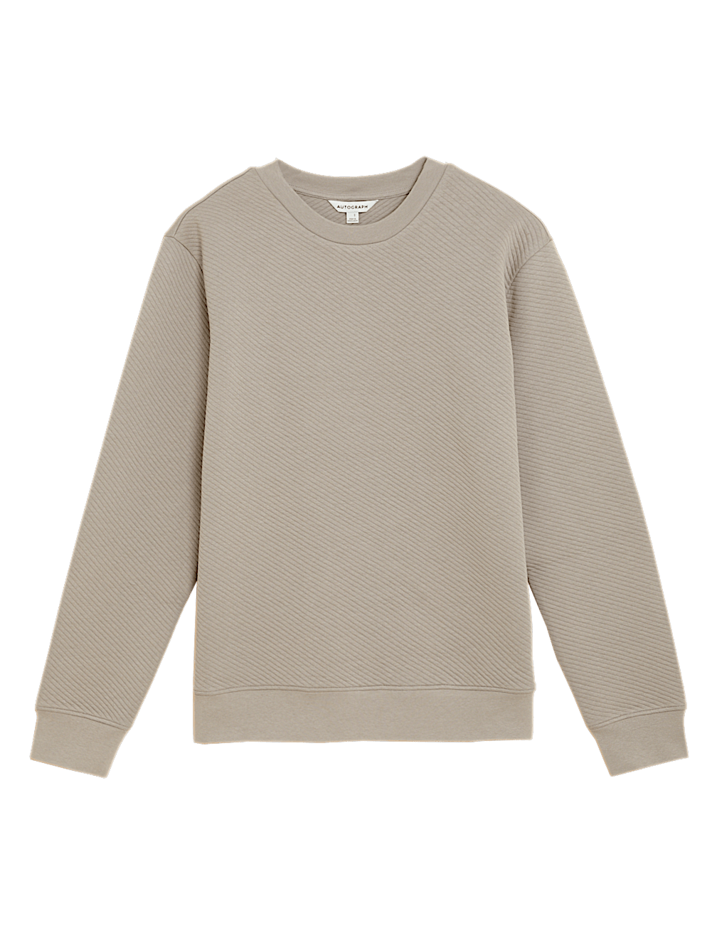 Cotton Textured Crewneck Sweatshirt