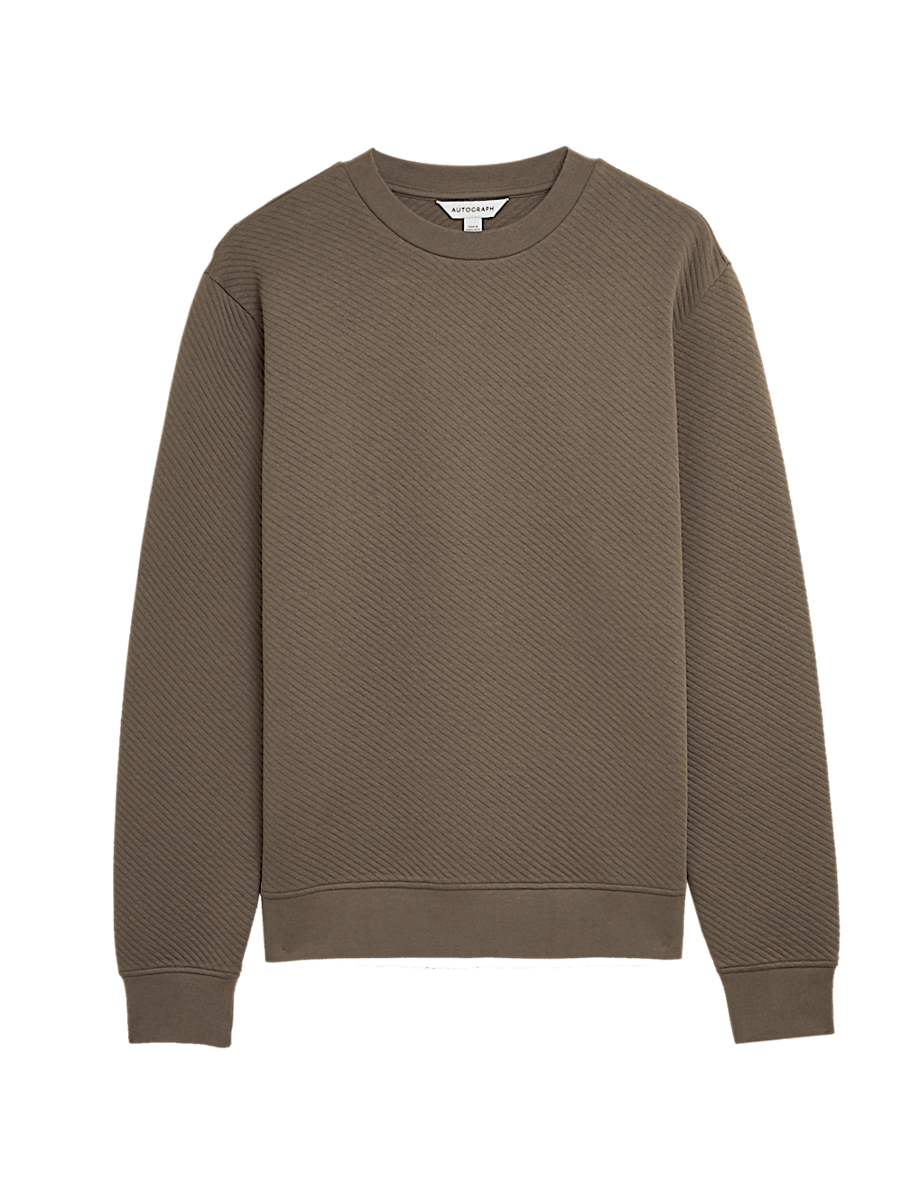 Cotton Textured Crewneck Sweatshirt
