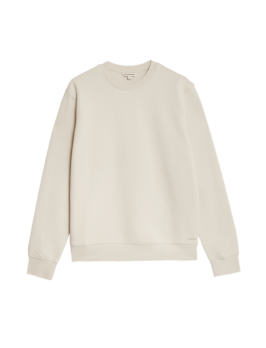 Cotton Textured Crewneck Sweatshirt