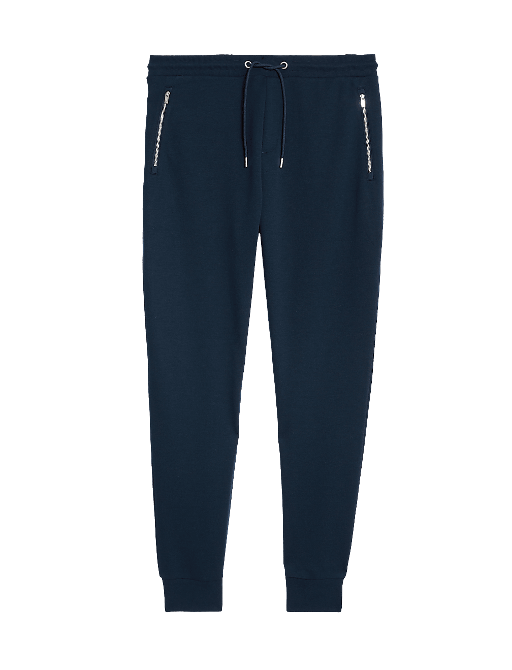 Cuffed Cotton Blend Zip Pocket Joggers
