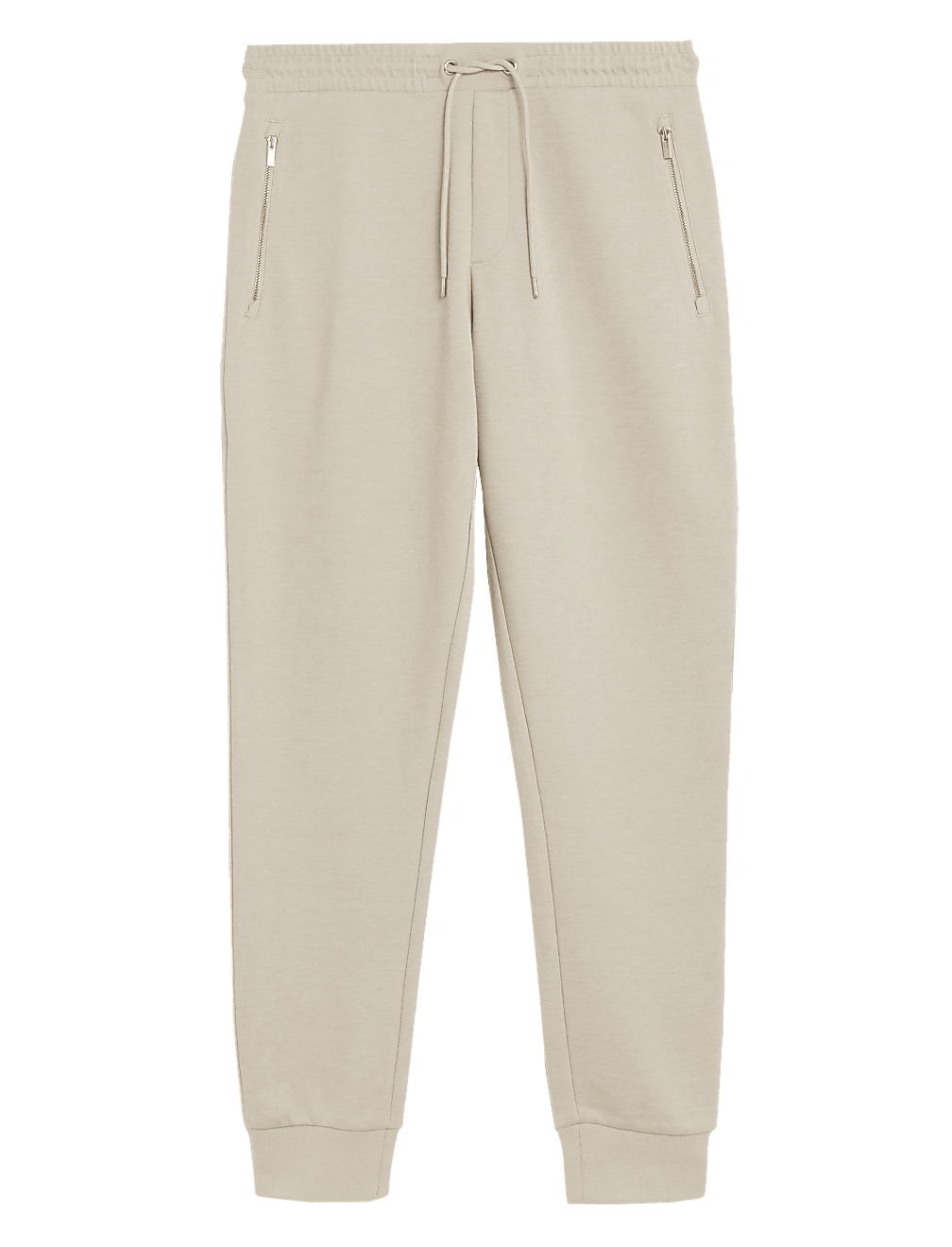 Cuffed Cotton Blend Zip Pocket Joggers