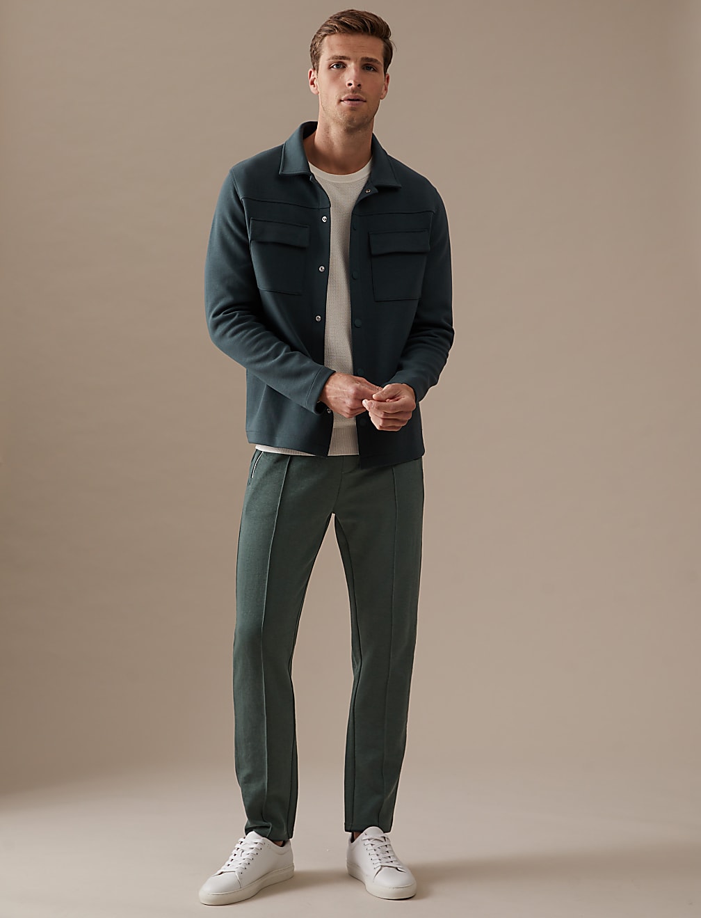 Cotton Blend Zip Pocket Joggers