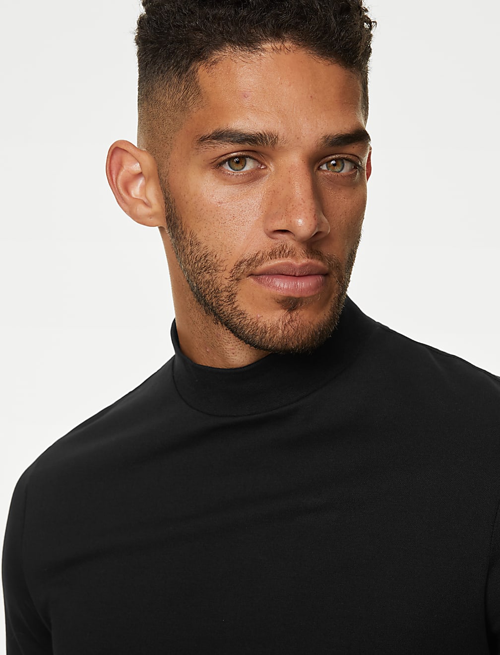 Cotton Rich Funnel Neck T-Shirt