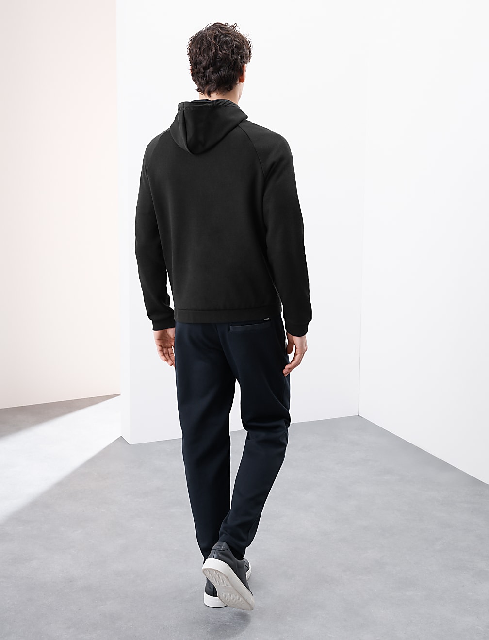 Cotton Blend Half Zip Hoodie