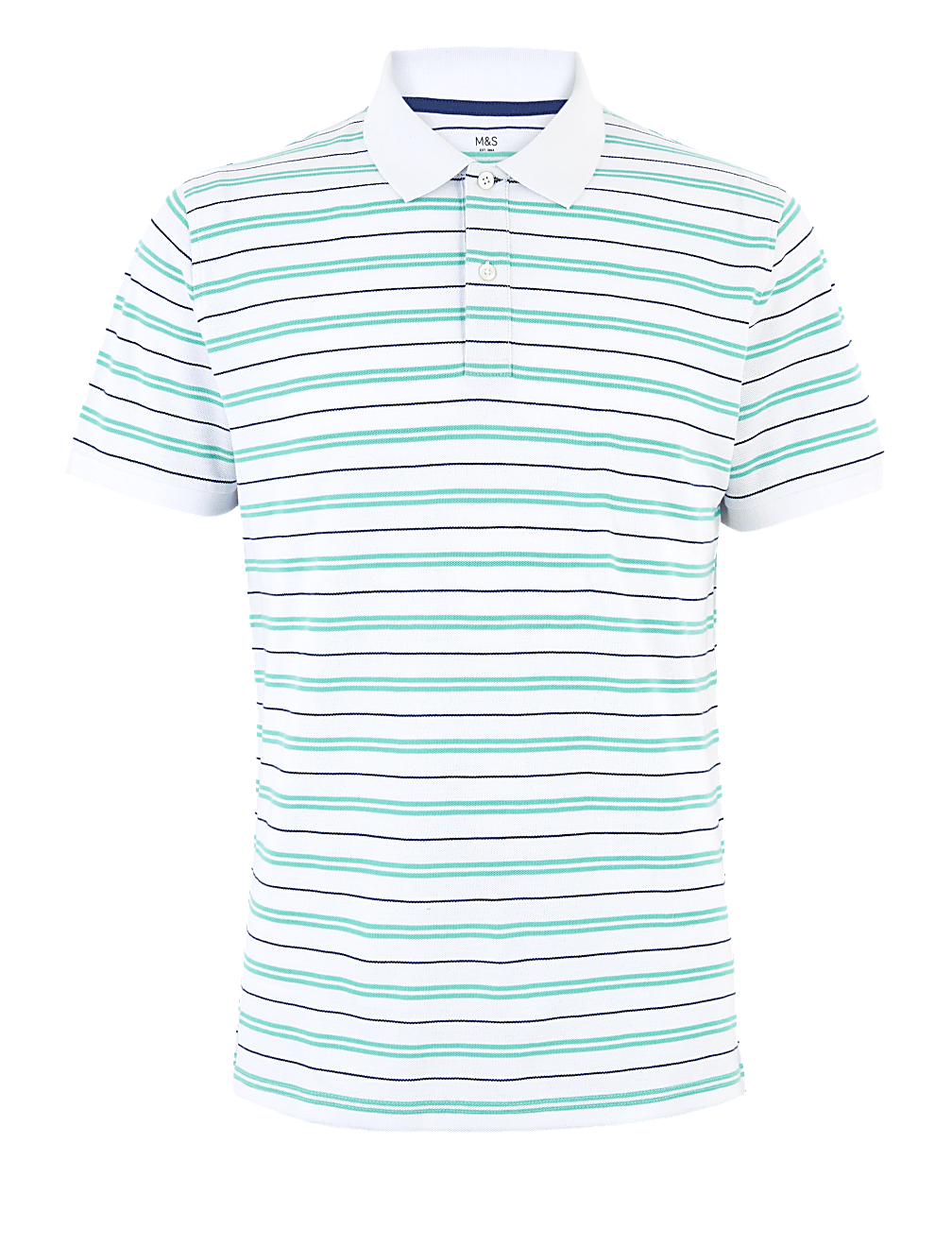 Pure Cotton Double Stripe Polo Shirt