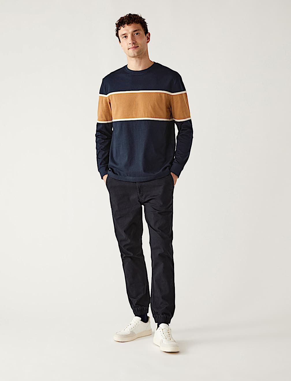 Pure Cotton Colour Block T-Shirt