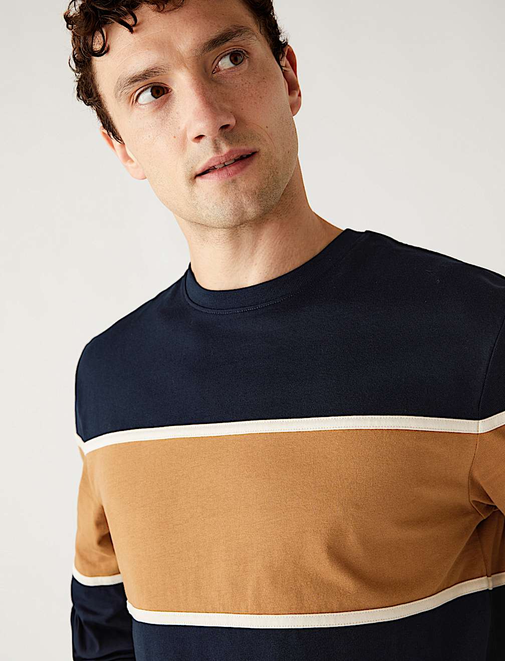 Pure Cotton Colour Block T-Shirt