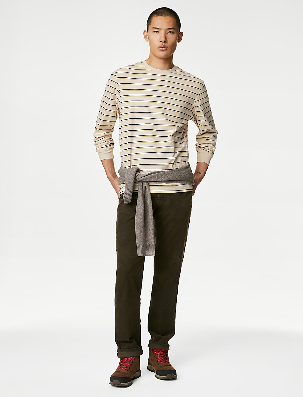 Pure Cotton Striped Long Sleeve T-Shirt