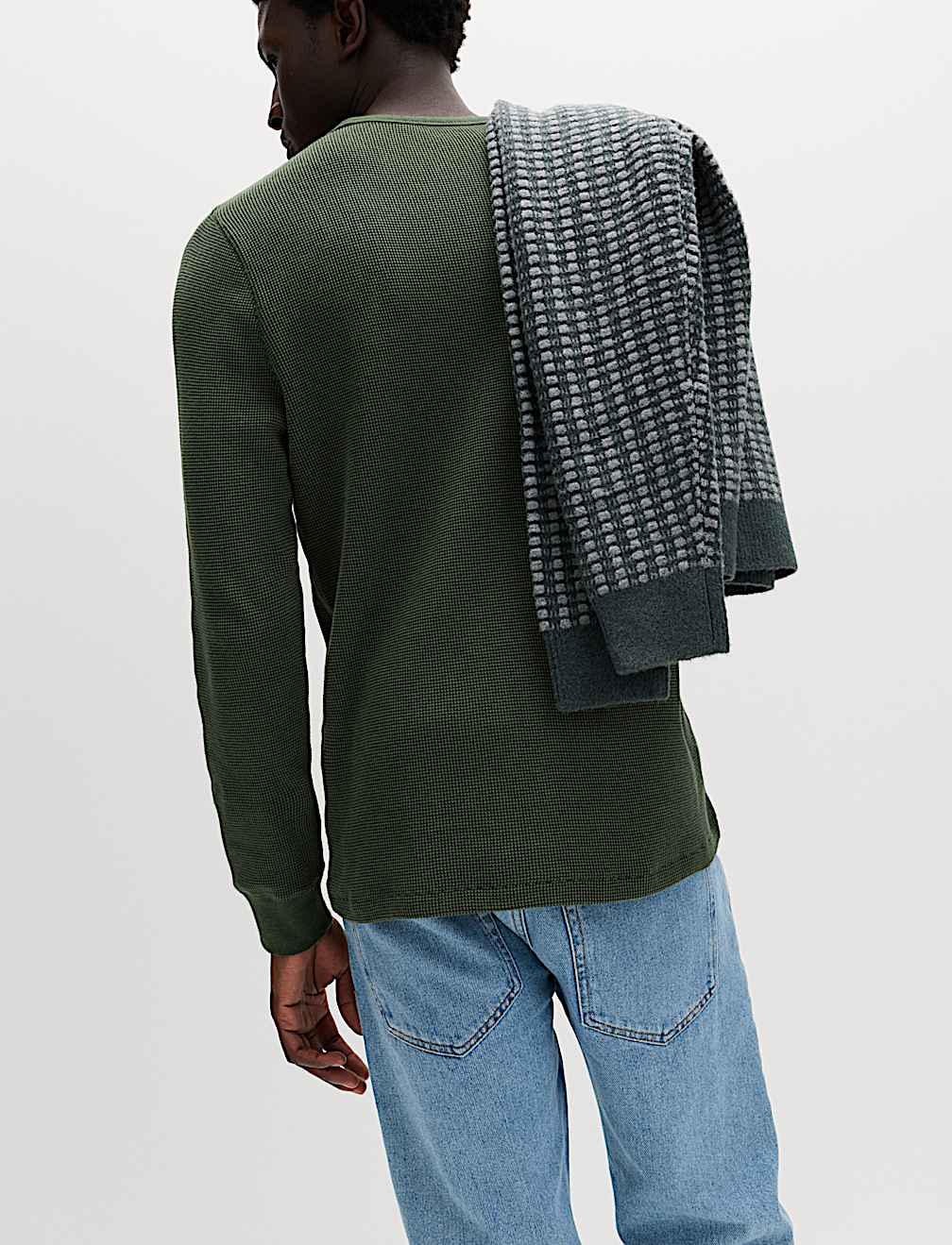 Pure Cotton 2-Tone Waffle Sweatshirt