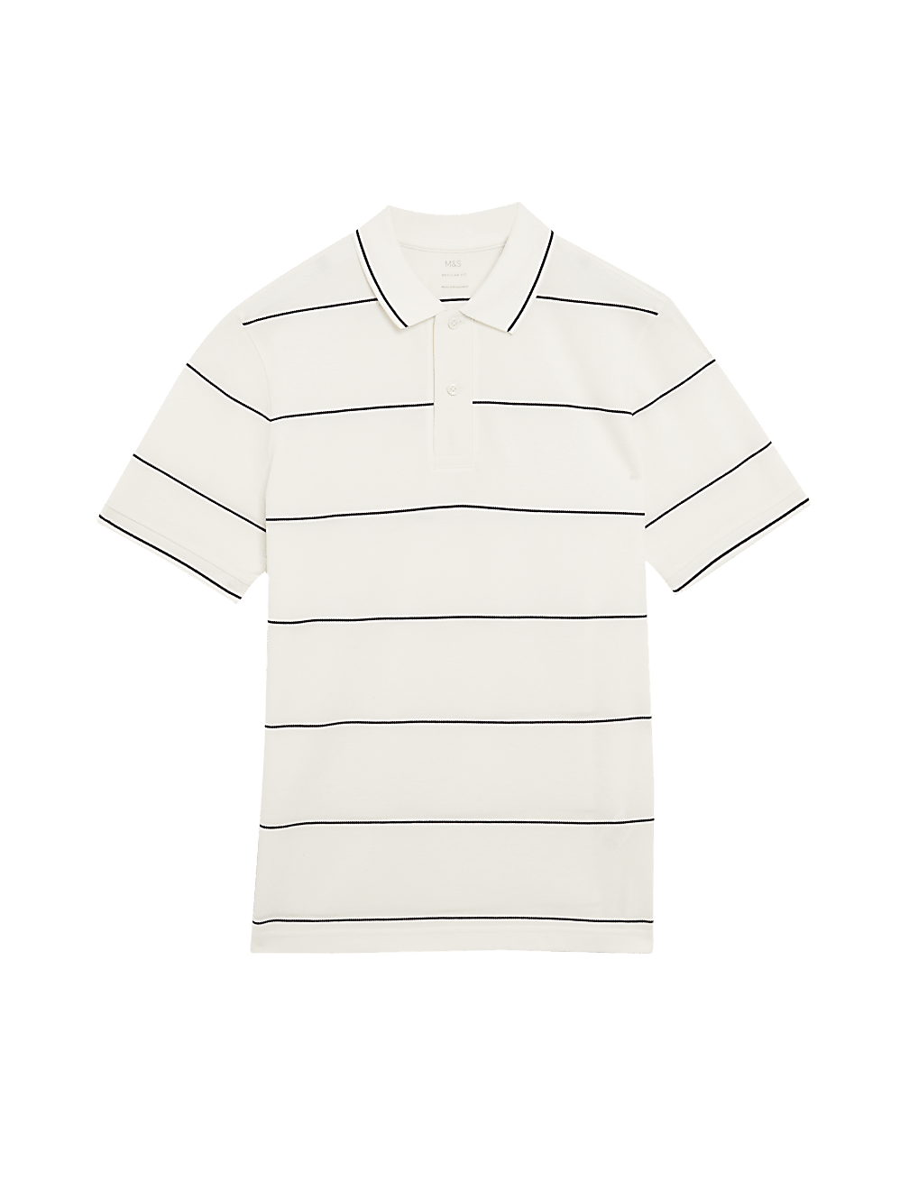 Pure Cotton Pique Striped Polo Shirt
