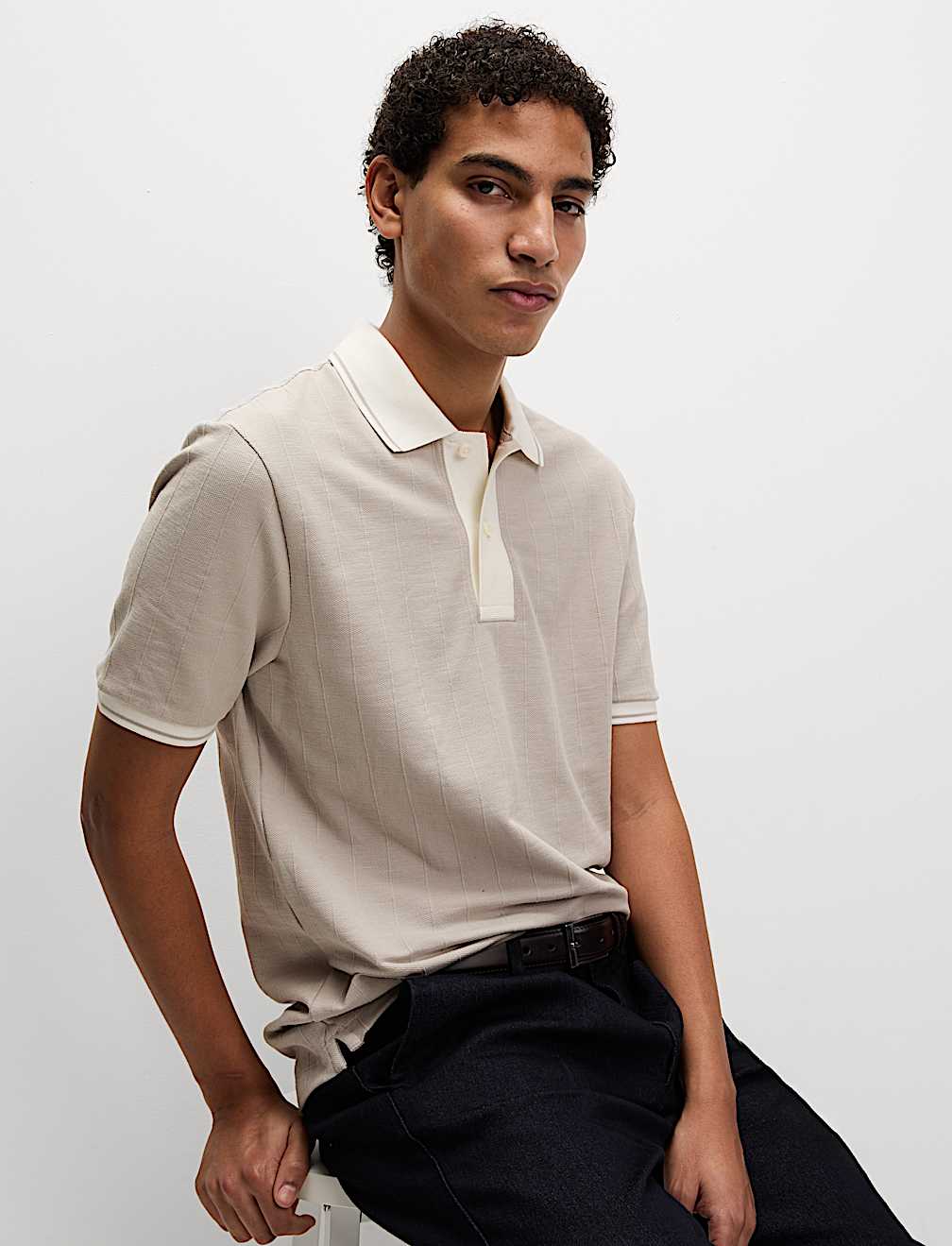 Cotton Rich Textured Polo Shirt