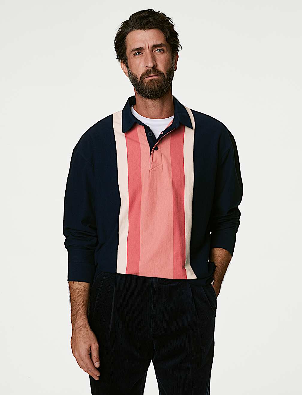 Pure Cotton Striped Rugby Shirt