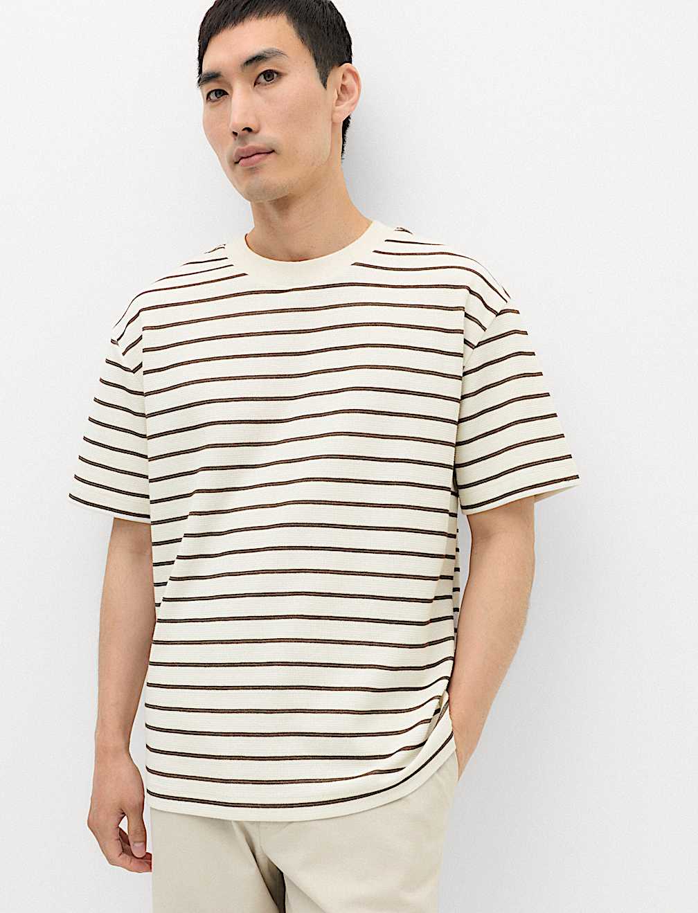 Cotton Rich Textured Breton T-Shirt