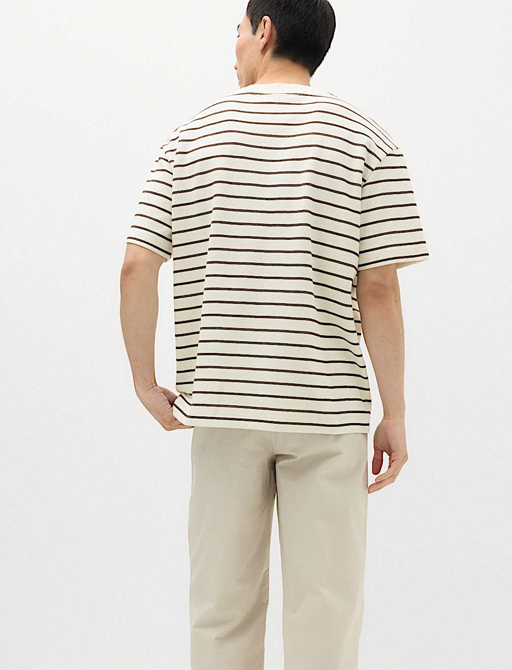 Cotton Rich Textured Breton T-Shirt