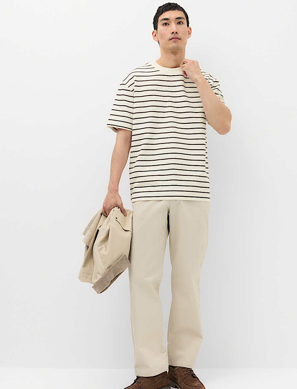 Cotton Rich Textured Breton T-Shirt