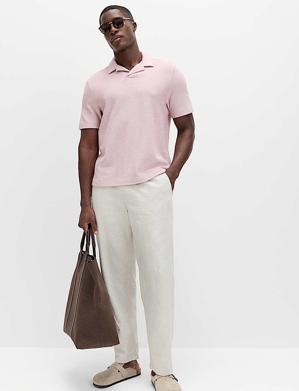 Relaxed Fit Pure Cotton Pique Polo Shirt