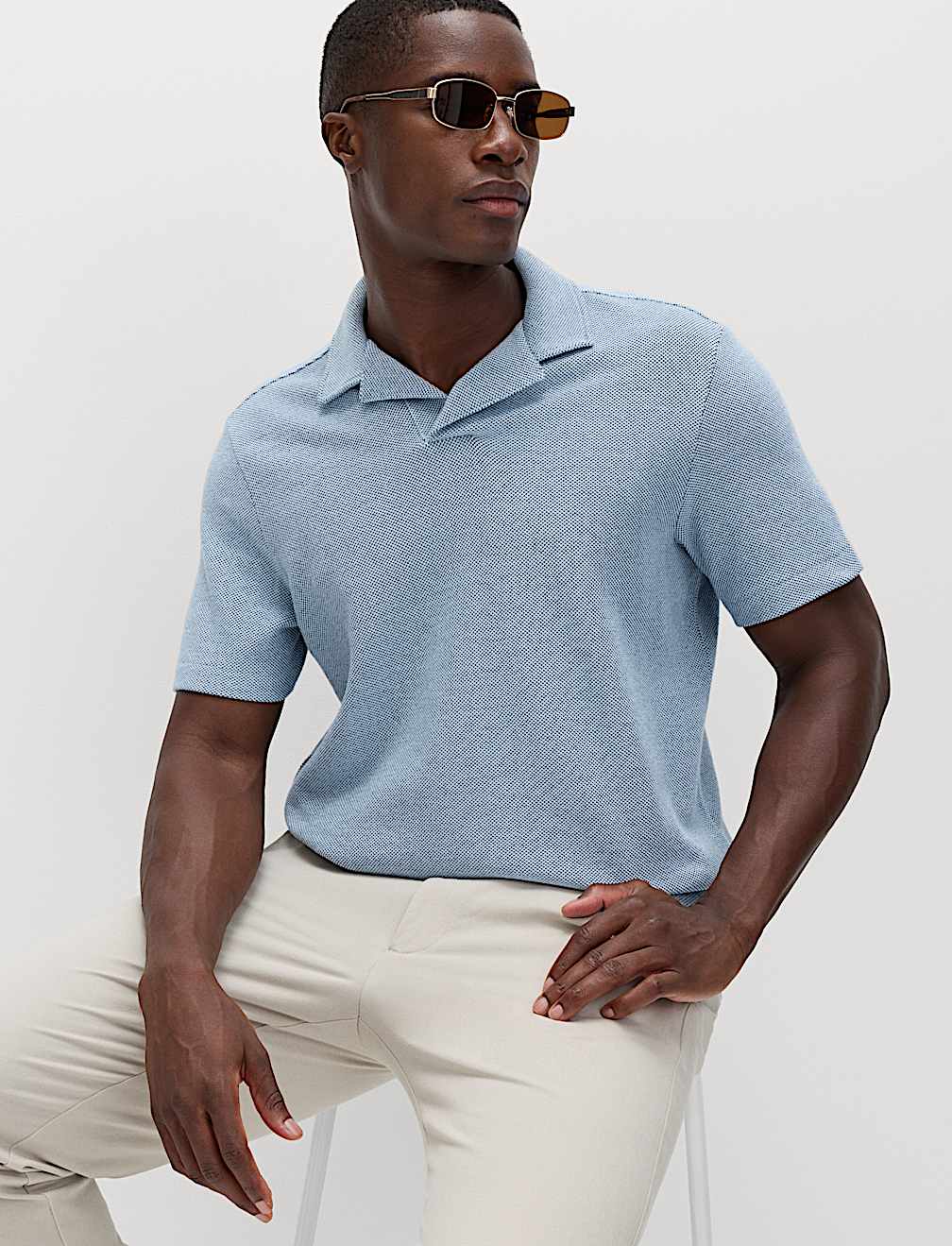 Relaxed Fit Pure Cotton Pique Polo Shirt