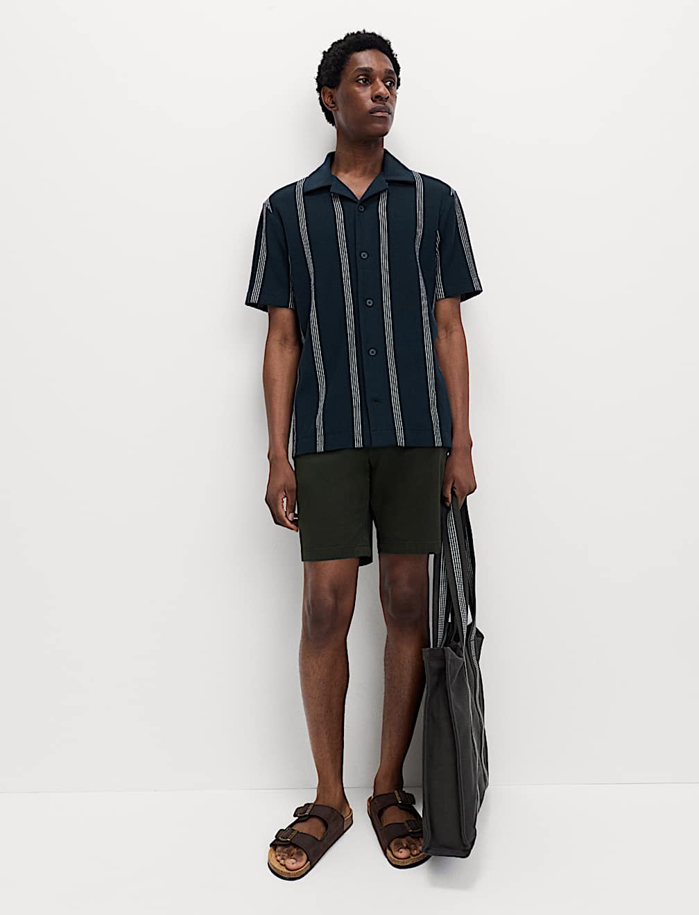 Pure Cotton Striped Revere Polo Shirt