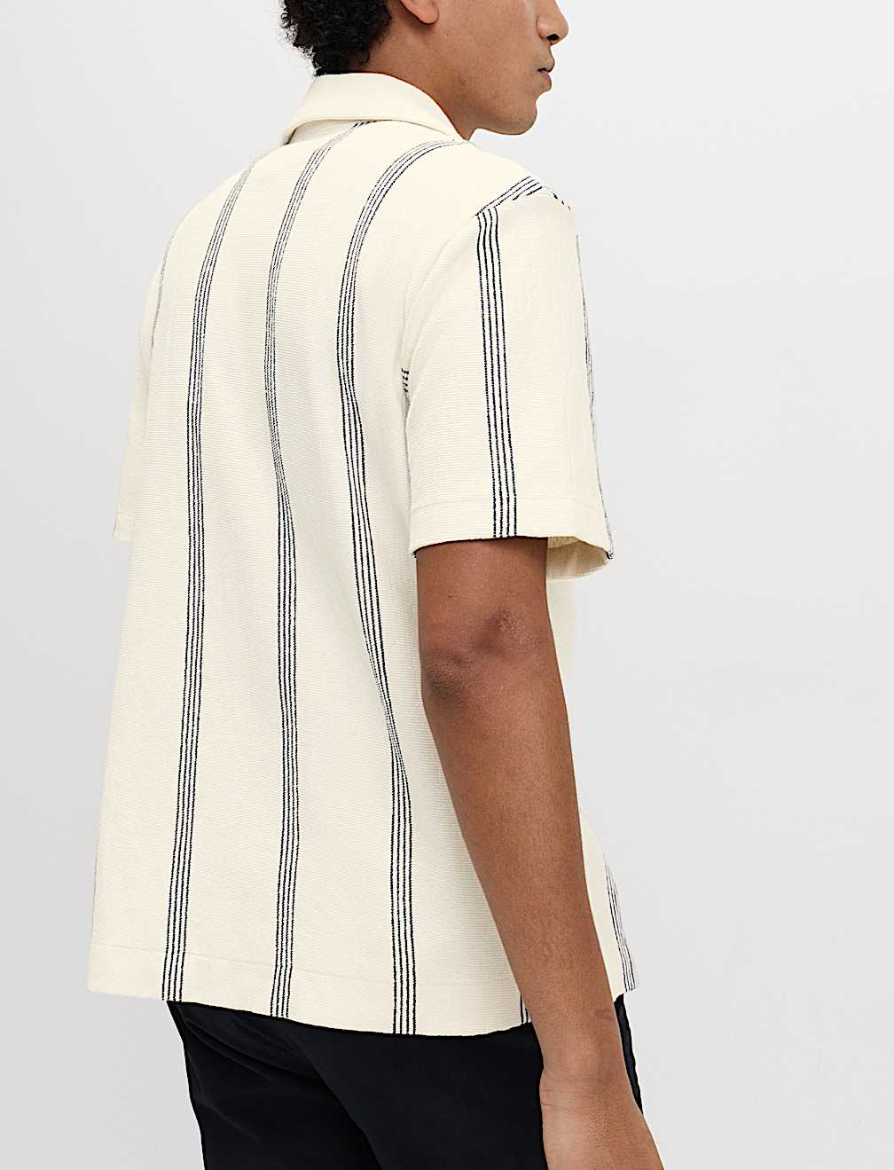 Pure Cotton Striped Revere Polo Shirt