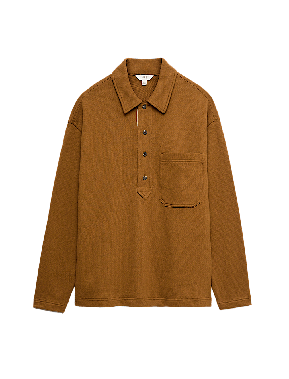 Pure Cotton Long Sleeve Polo Shirt