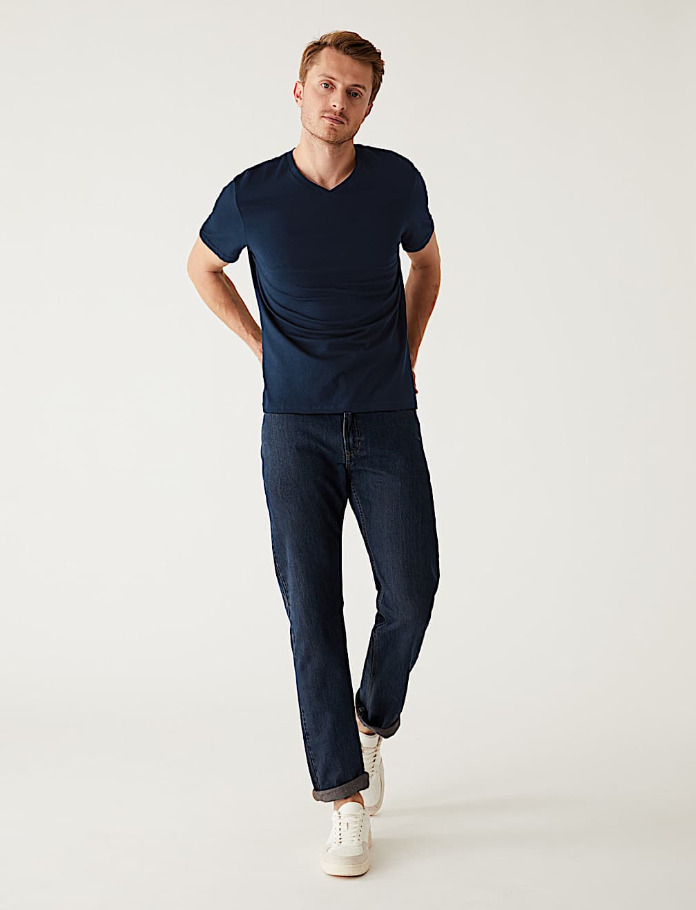 Pure Cotton V-Neck T-Shirt
