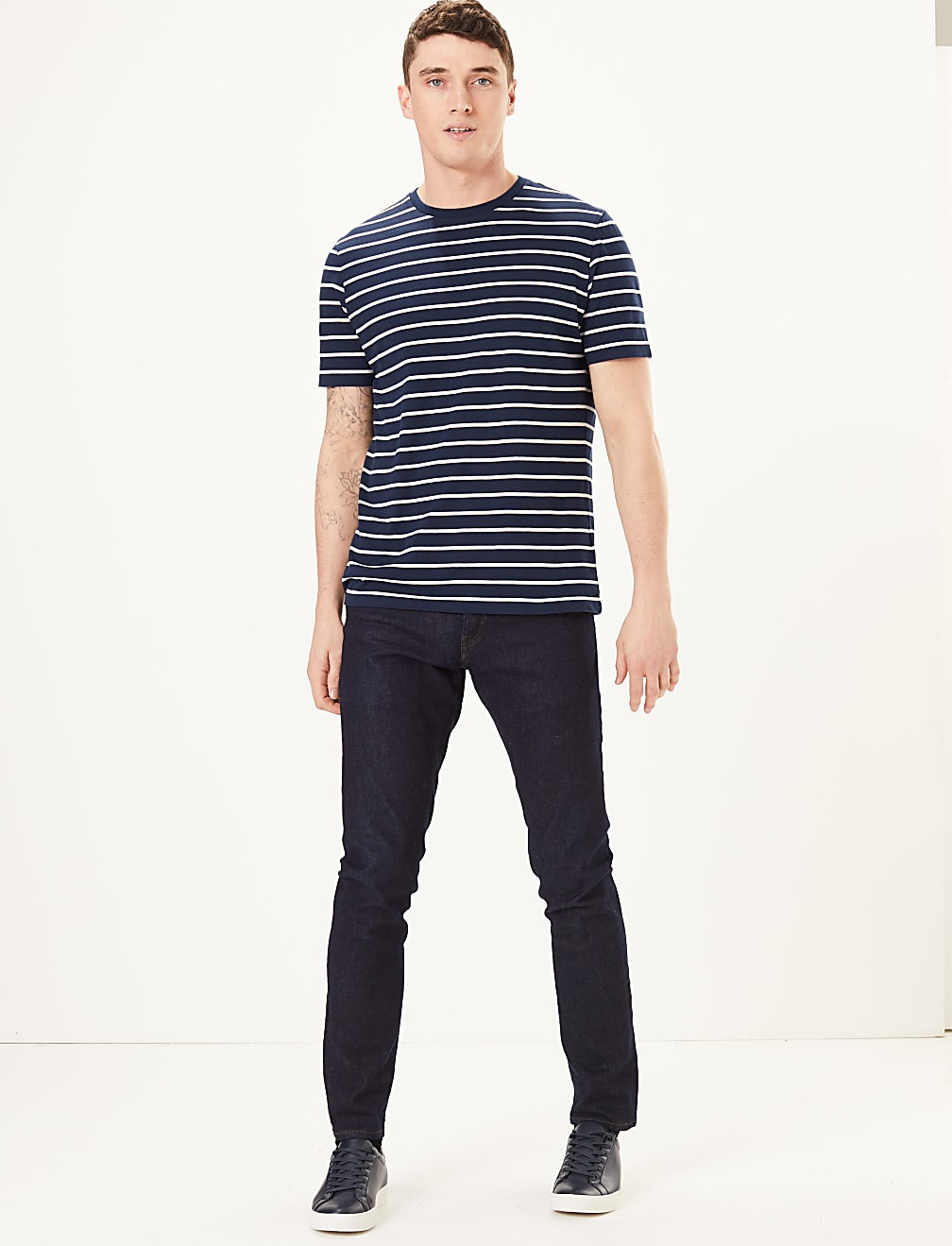 Pure Cotton Regular Fit Striped T-Shirt