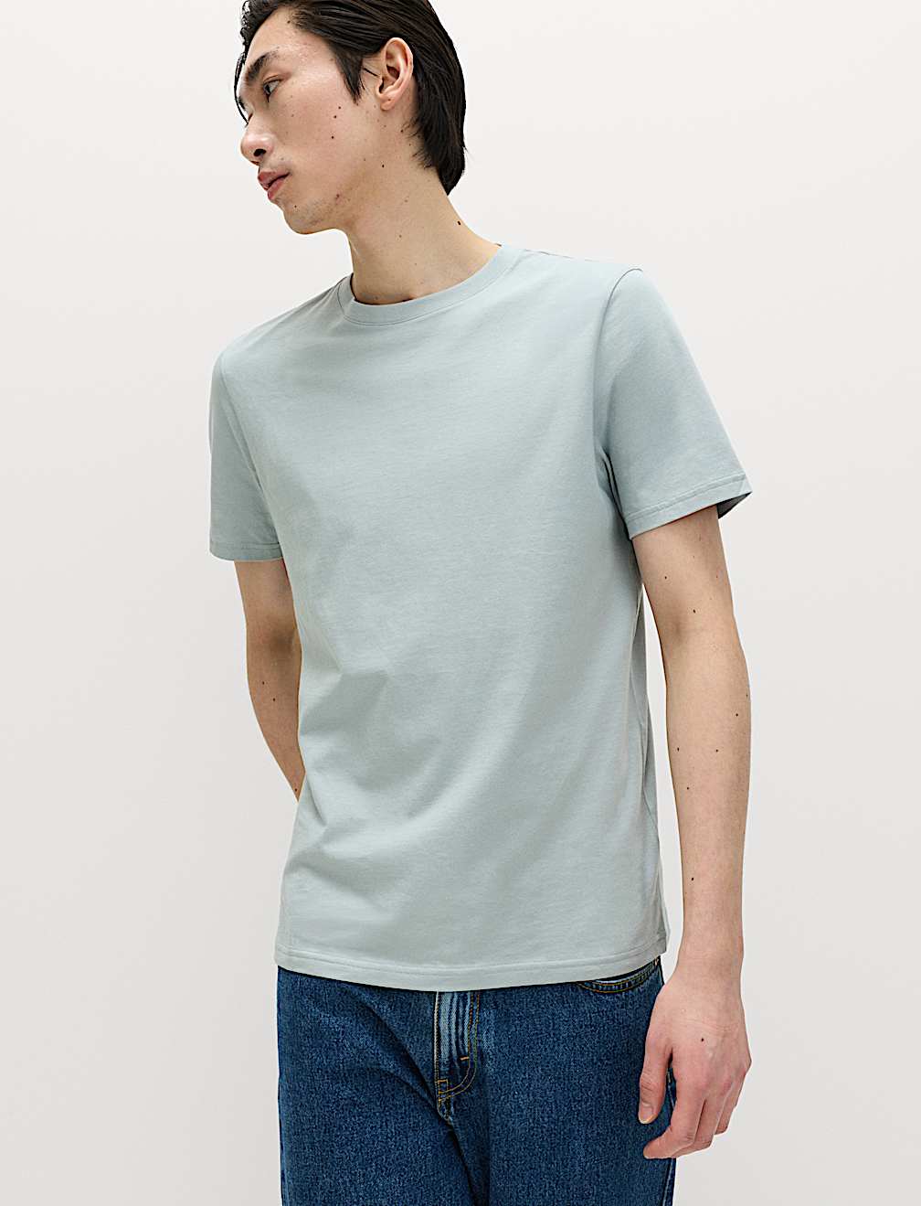 Pure Cotton Regular Fit Crew Neck T-Shirt