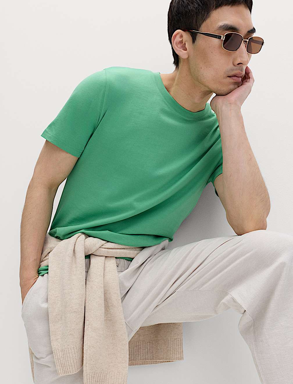 Pure Cotton Regular Fit Crew Neck T-Shirt