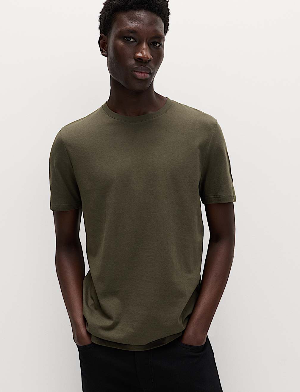 Pure Cotton Regular Fit Crew Neck T-Shirt