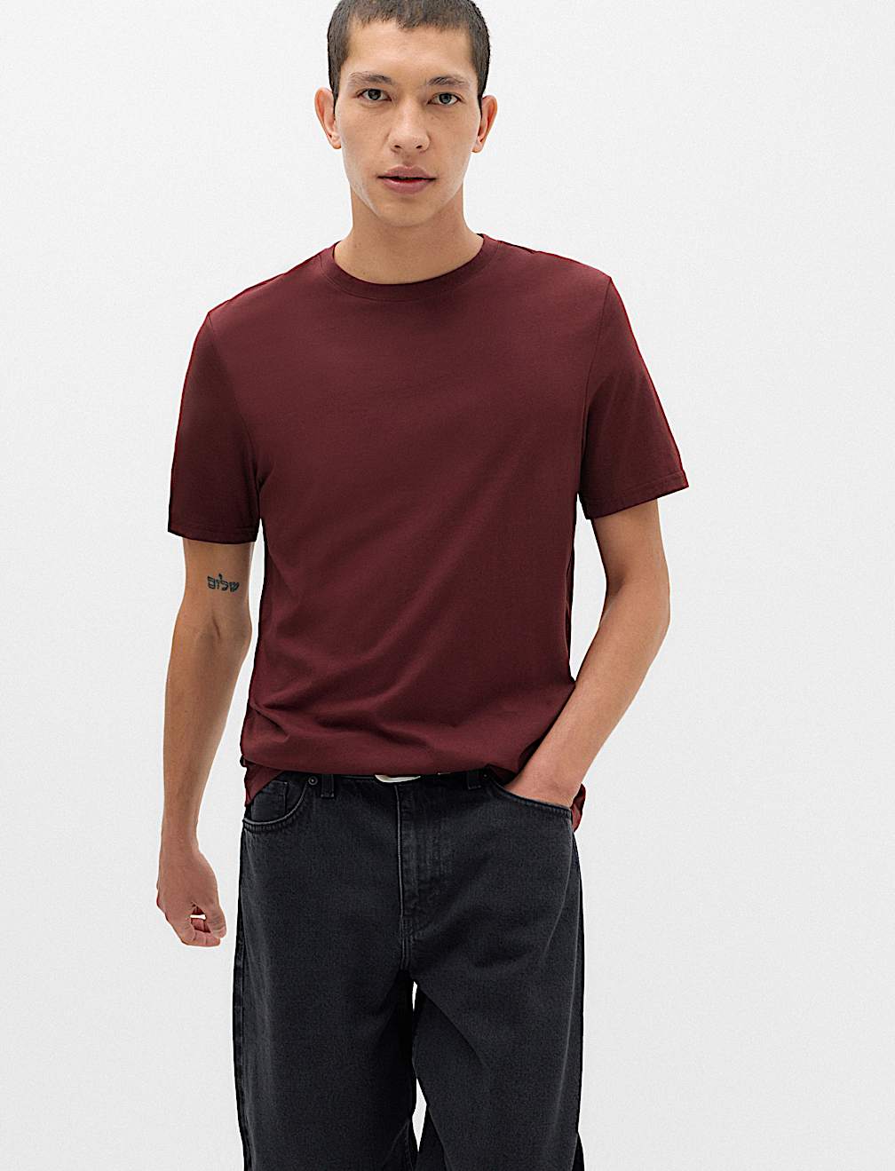 Pure Cotton Regular Fit Crew Neck T-Shirt