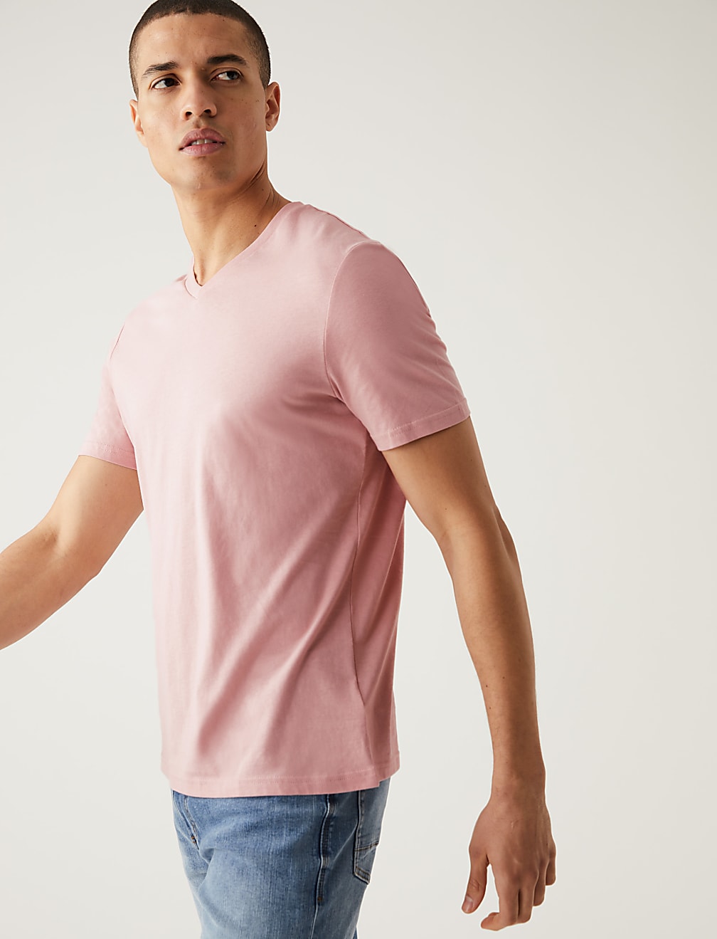 Pure Cotton V-Neck T-Shirt