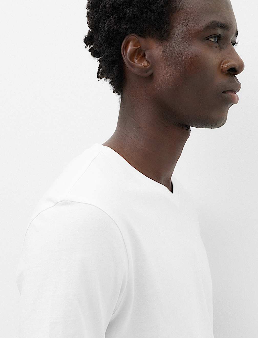Pure Cotton V Neck T-Shirt