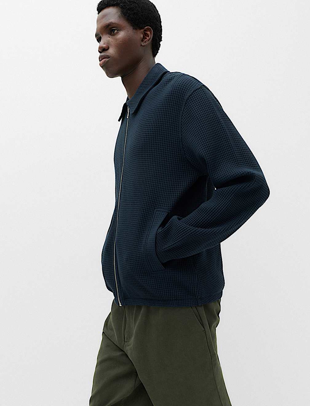 Pure Cotton Exploded Waffle Jacket