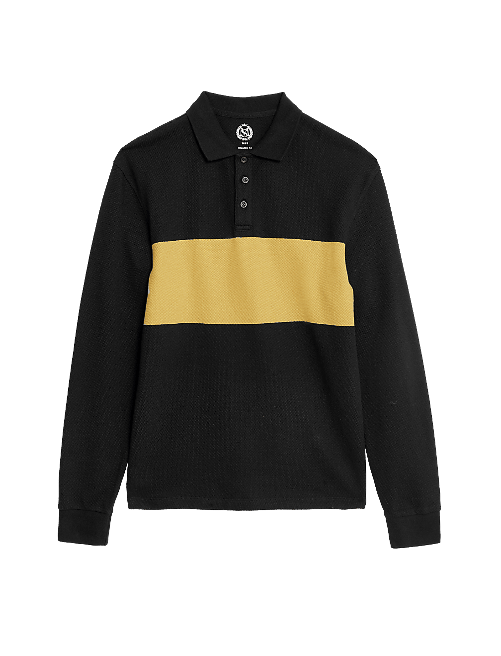 LS CHEST STRIPE PIQUE POLO