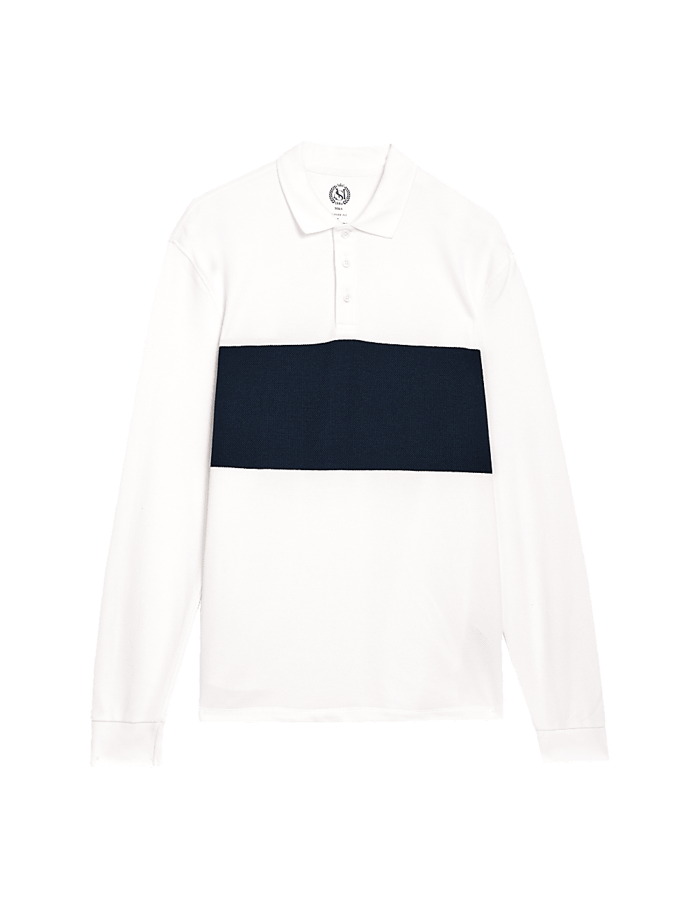 LS CHEST STRIPE PIQUE POLO