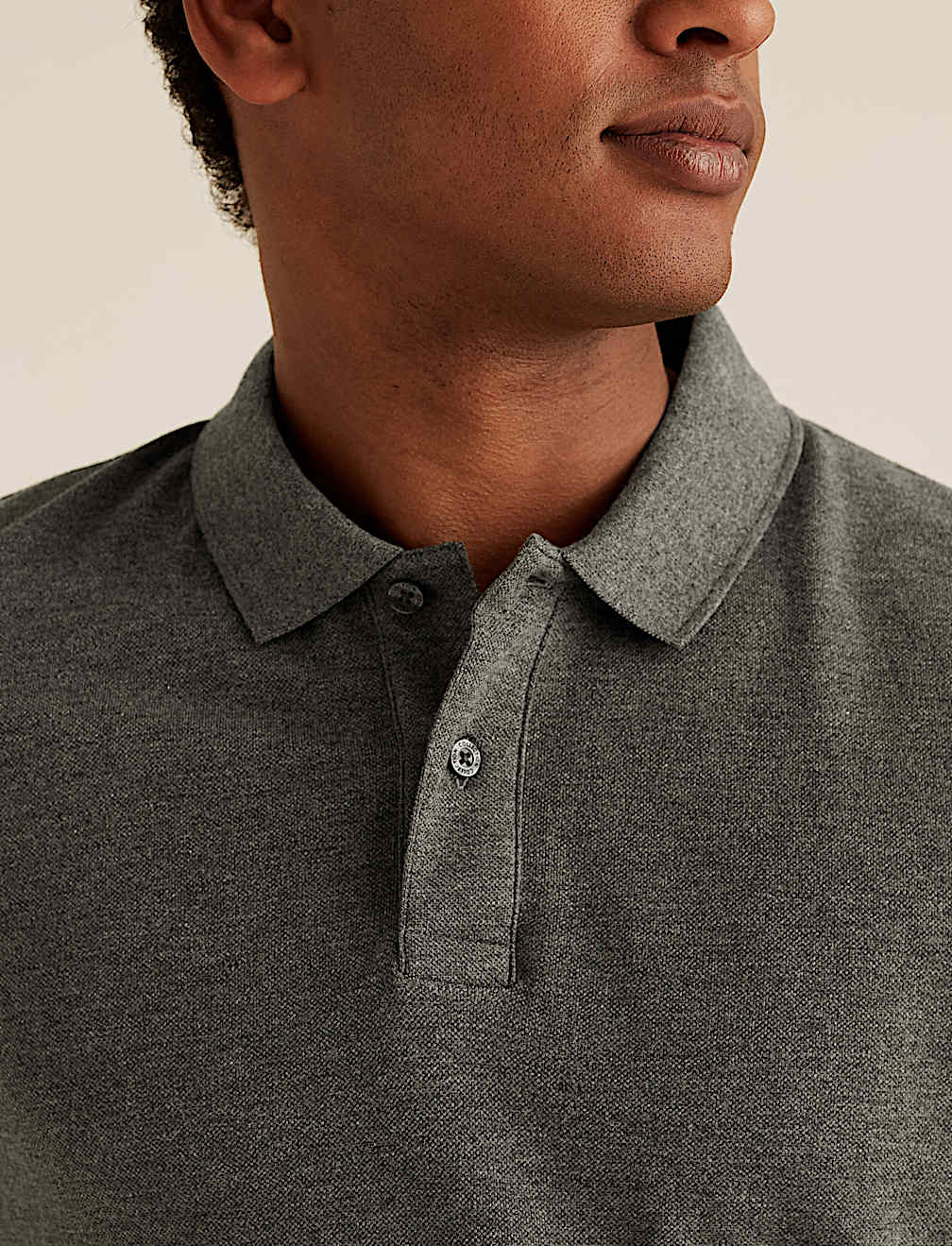 Pure Cotton Long Sleeve Polo Shirt