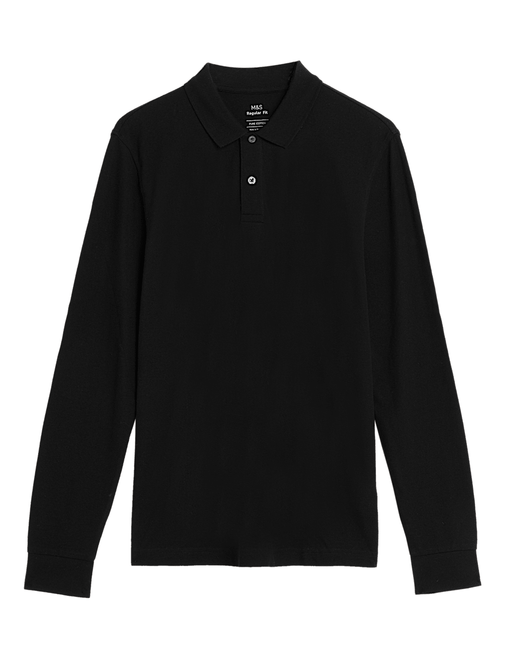 Pure Cotton Long Sleeve Polo Shirt