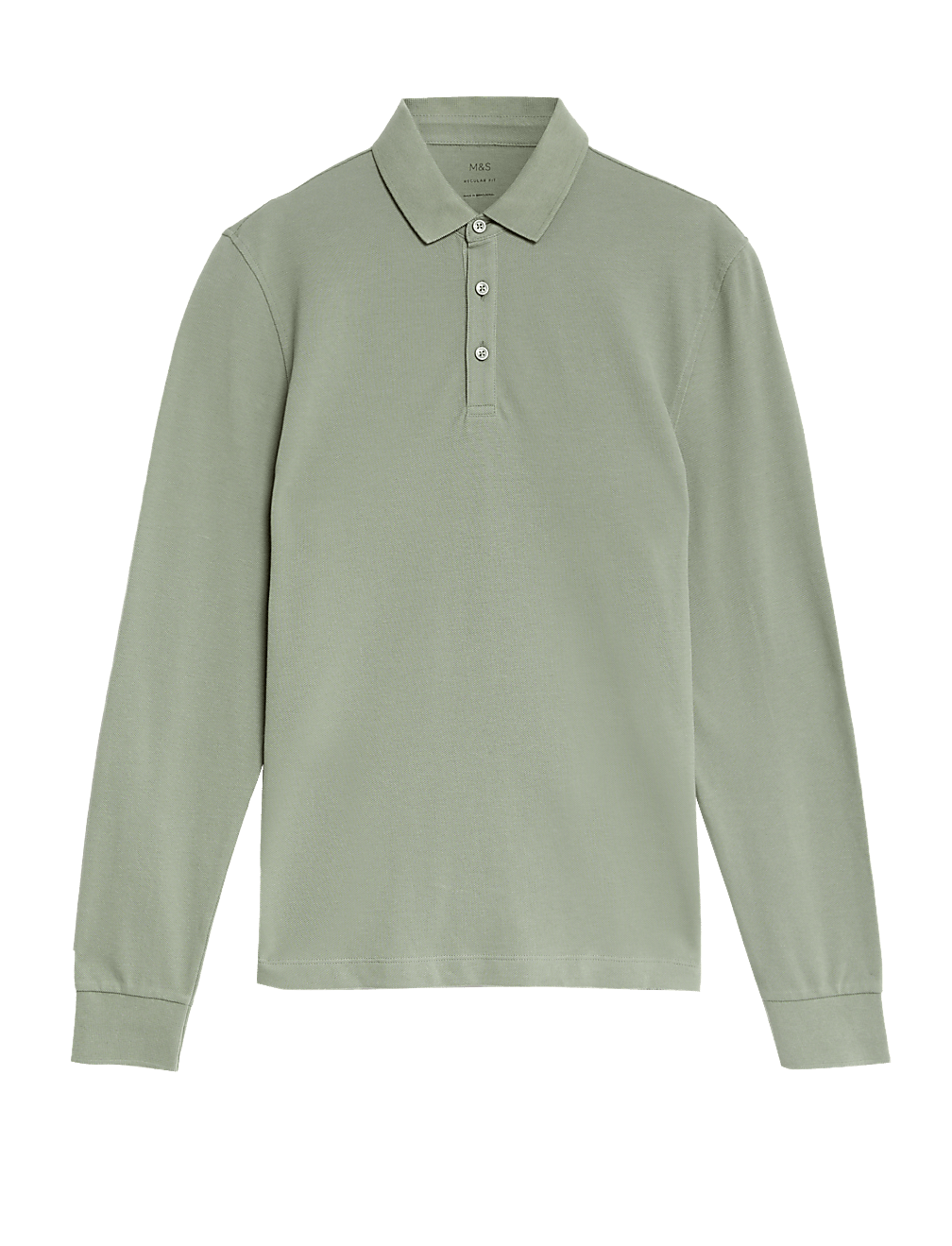 Pure Cotton Long Sleeve Polo Shirt