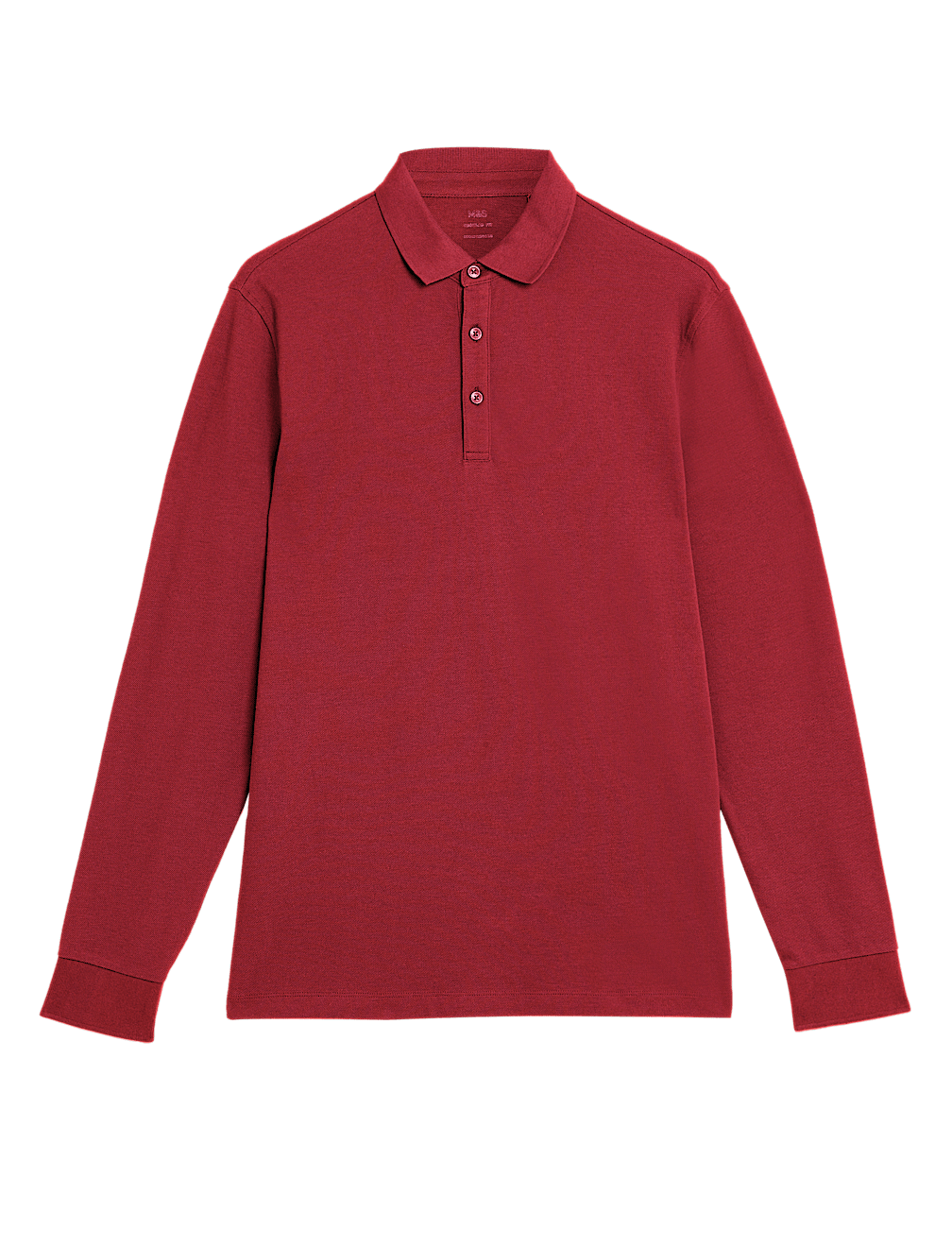 Pure Cotton Long Sleeve Polo Shirt