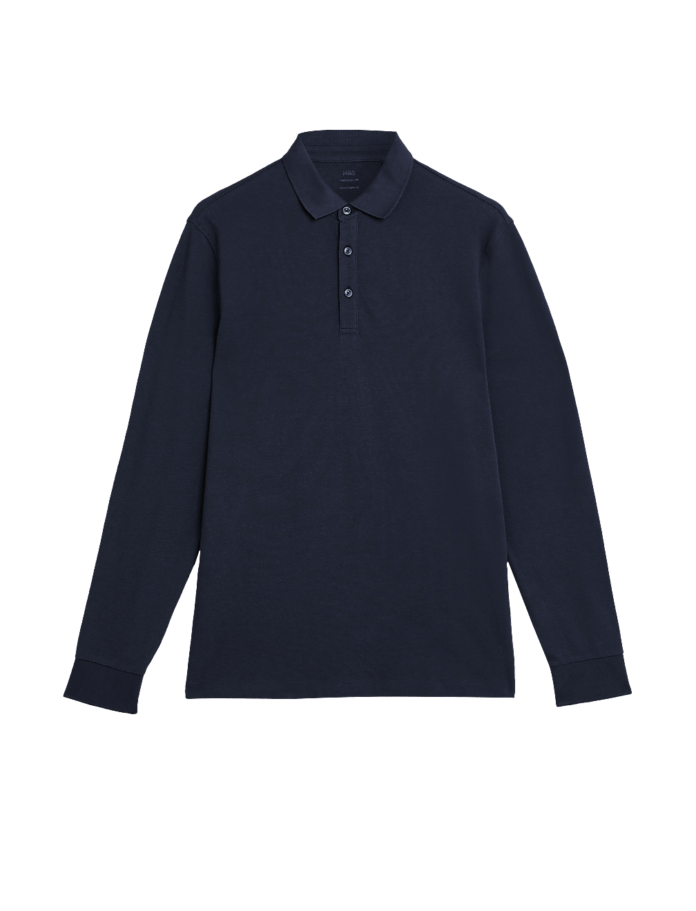 Pure Cotton Long Sleeve Polo Shirt