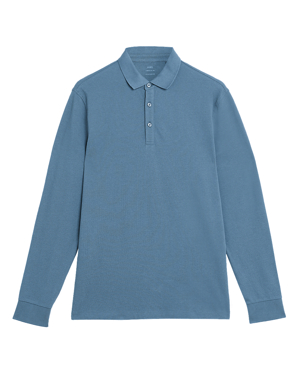 Pure Cotton Long Sleeve Polo Shirt