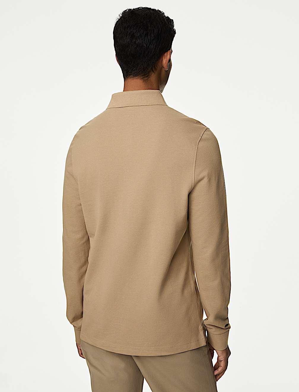 Pure Cotton Long Sleeve Polo Shirt