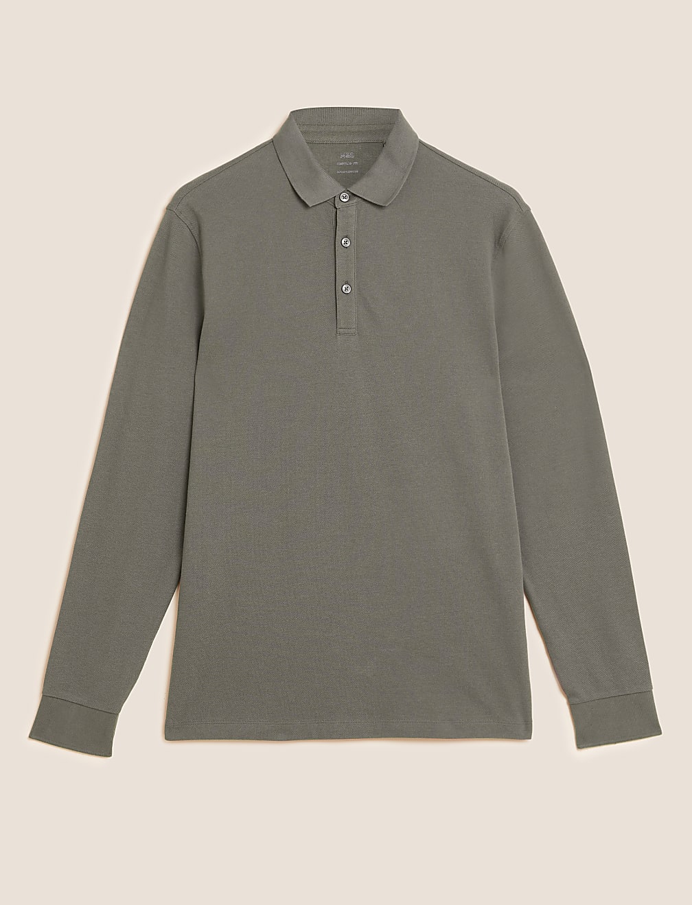 Pure Cotton Long Sleeve Polo Shirt